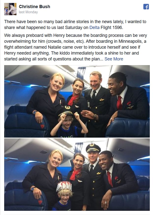 Delta Flight Attendant Helps Celebrate Boy With Autism’s Birthday