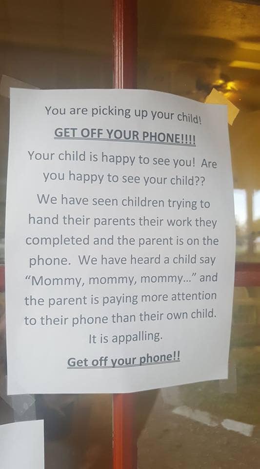 Texas Day Care to Parents: ‘Get Off Your Cellphones!’