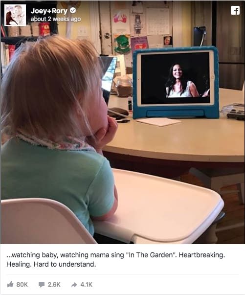 Rory Feek Shares Pic of Daughter Watching Late Mom Joey Sing