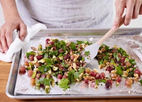 Easy, Healthy Holiday Side Dish: Brussels Sprouts with Grapes & Walnuts
