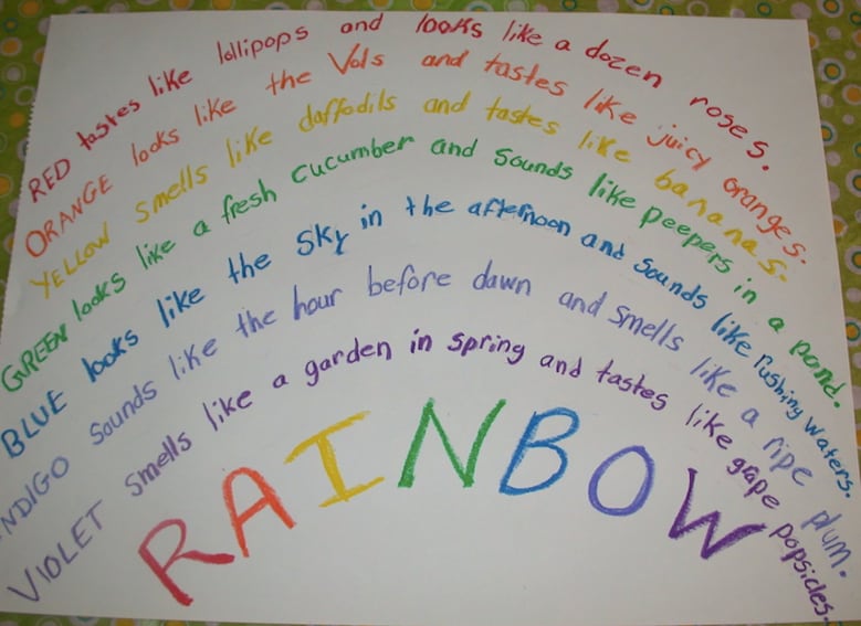 Making a rainbow poem is a fun after-school activity for kids