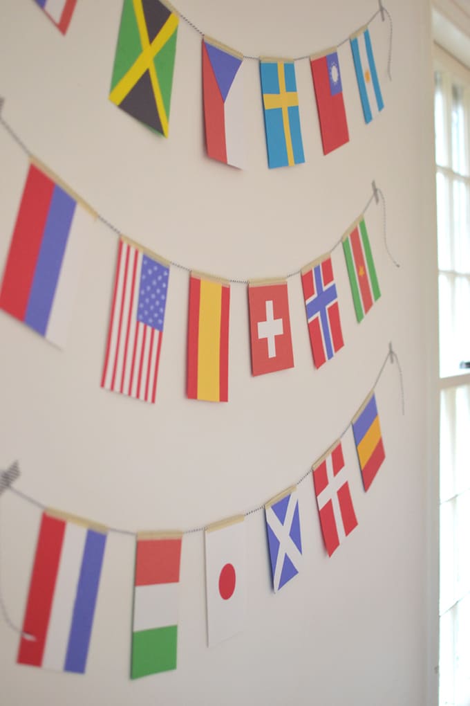 Kids will love making this Olympic world flag garland craft
