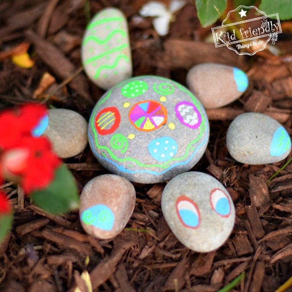 Painting rocks is a fun thing to do when bored for kids