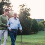 companion caregiver helping senior