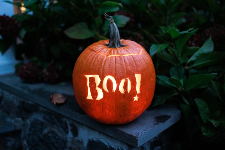 boo-carved pumpkin