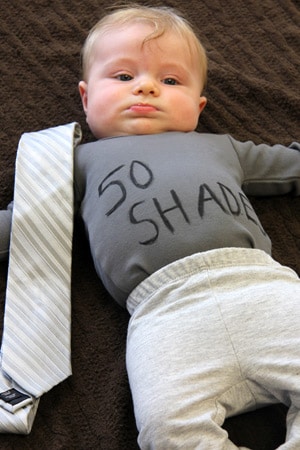 Easy Halloween Costume for an Infant: 50 Shades of Grey