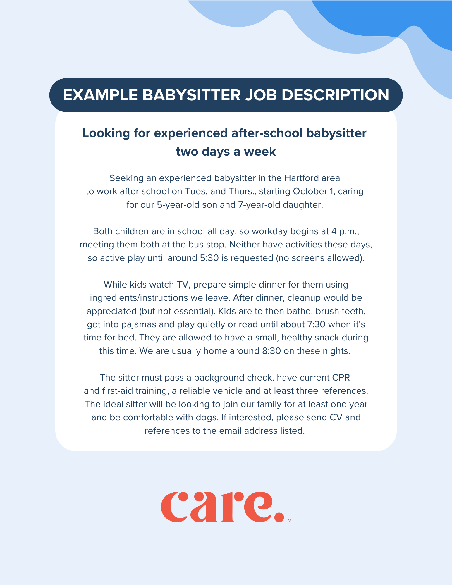 How to write an effective babysitter job description