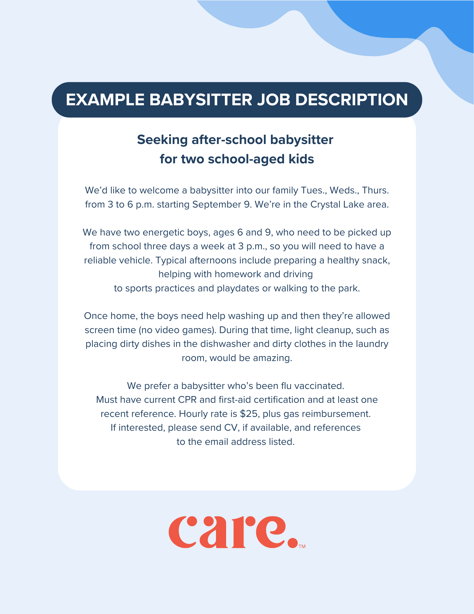 How to write an effective babysitter job description