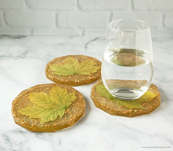 resin leaf coasters