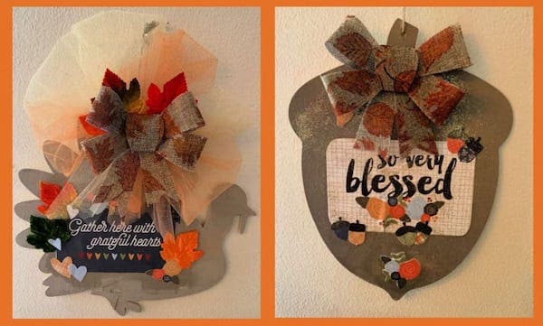 turkey and acorn sign