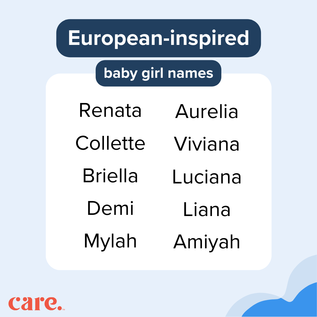 Unique European-inspired baby girl names