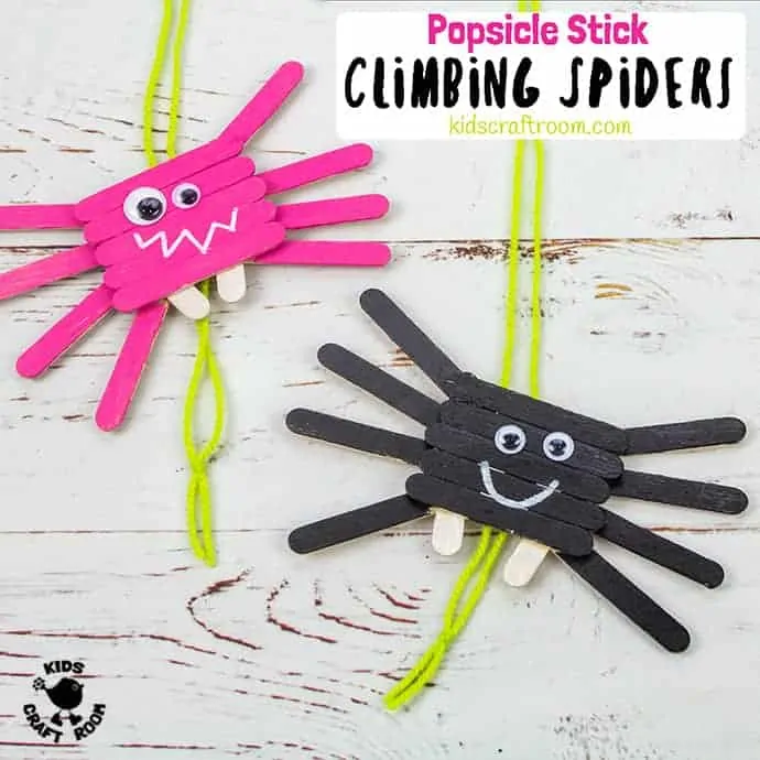 climbing popsicle stick spider