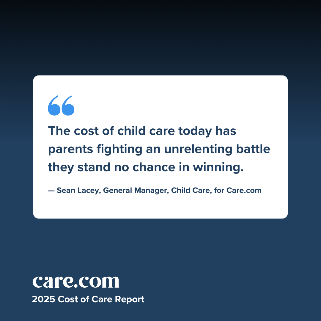 How much does child care cost in 2025 - quote from Sean Lacey