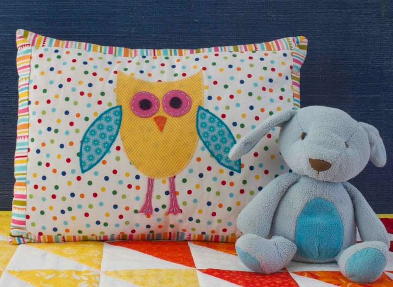 animal applique pillow