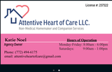 Attentive Heart of Care LLC. Homemaker and Companion Services