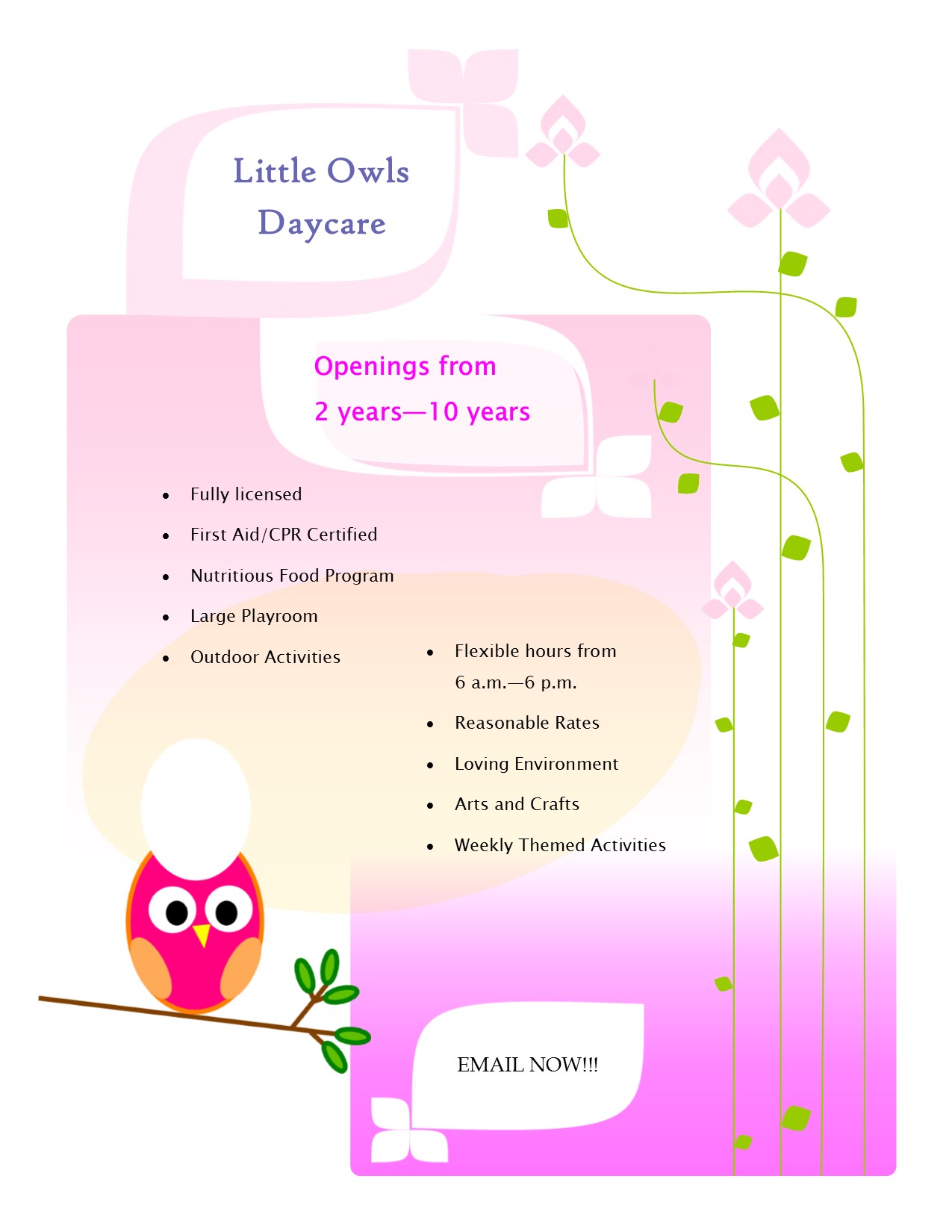Little Owls Daycare Logo