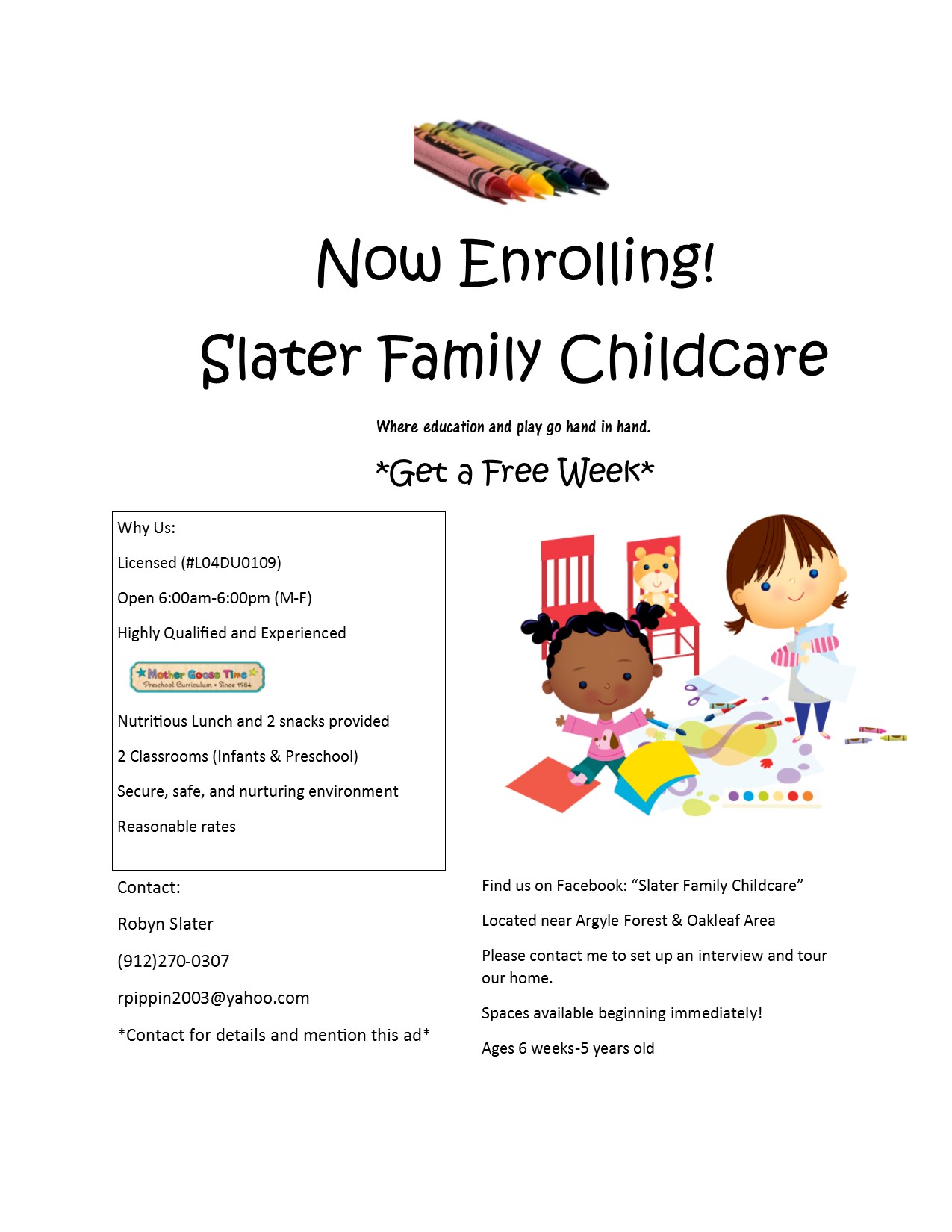 Slater Family Childcare Logo