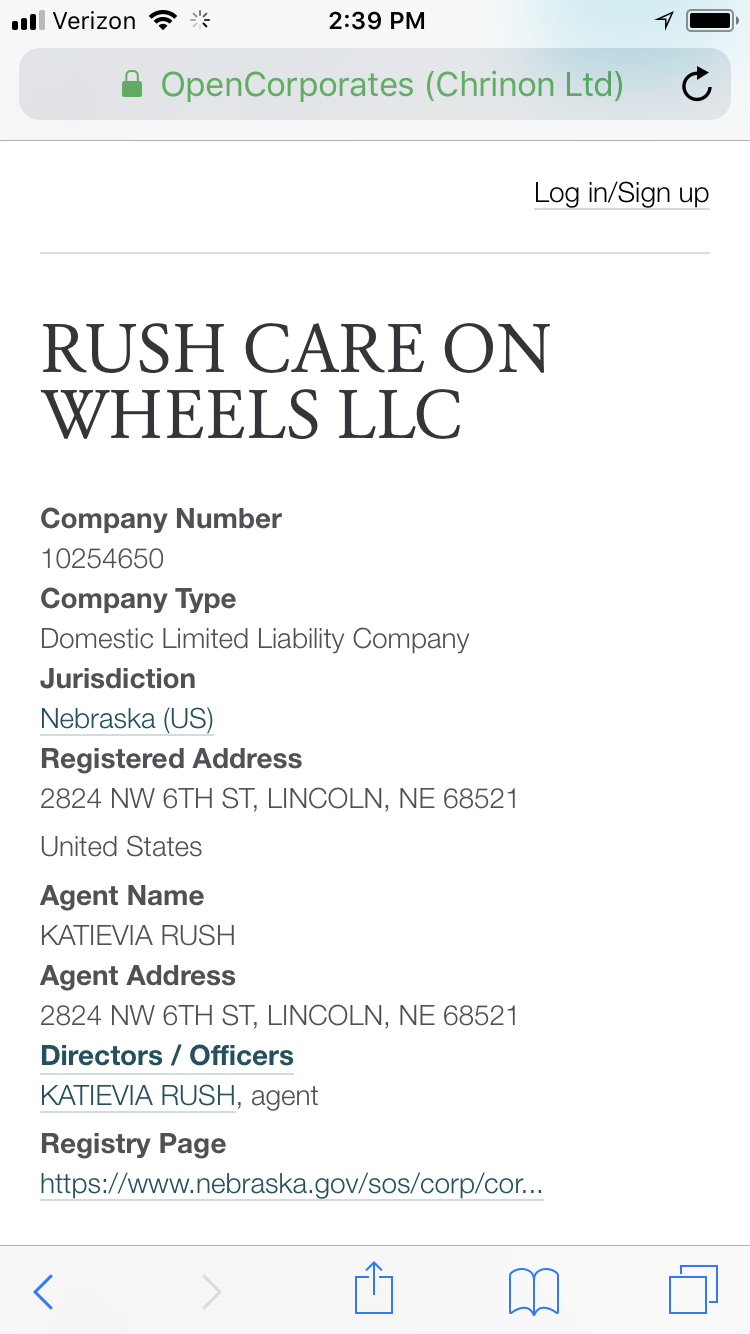 Rush Care On Wheels Logo