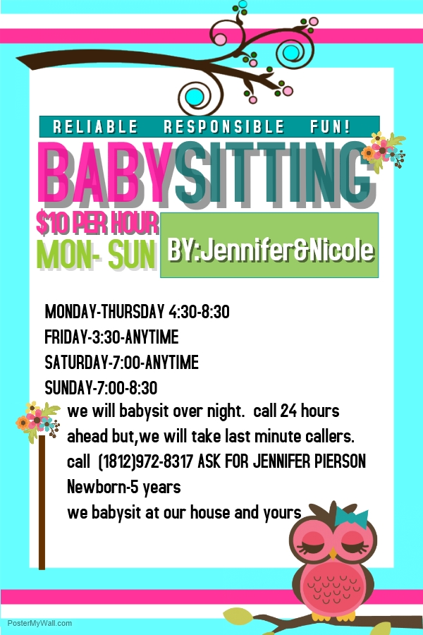 Jennifer And Laura And Nicole's Fin Rock-in Best Time Babysitting Service Logo