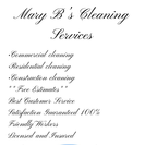 Mary B's Cleaning Services