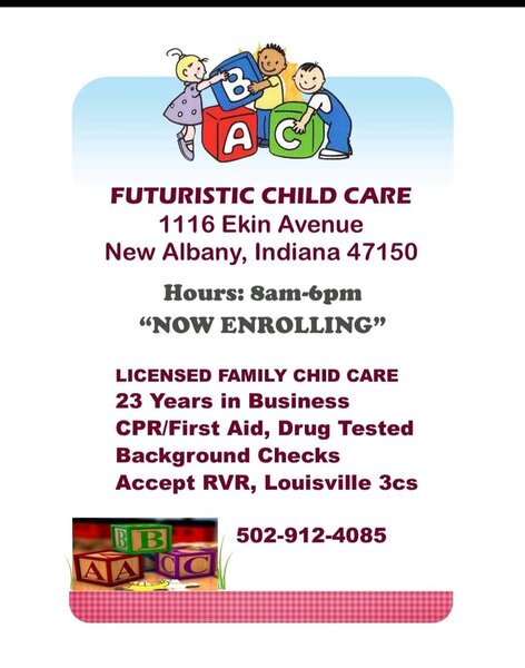 Futuristic Child Care Logo