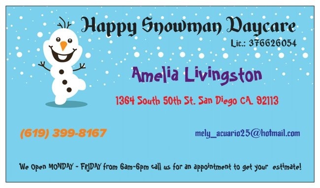 Happy Snowman Daycare Logo