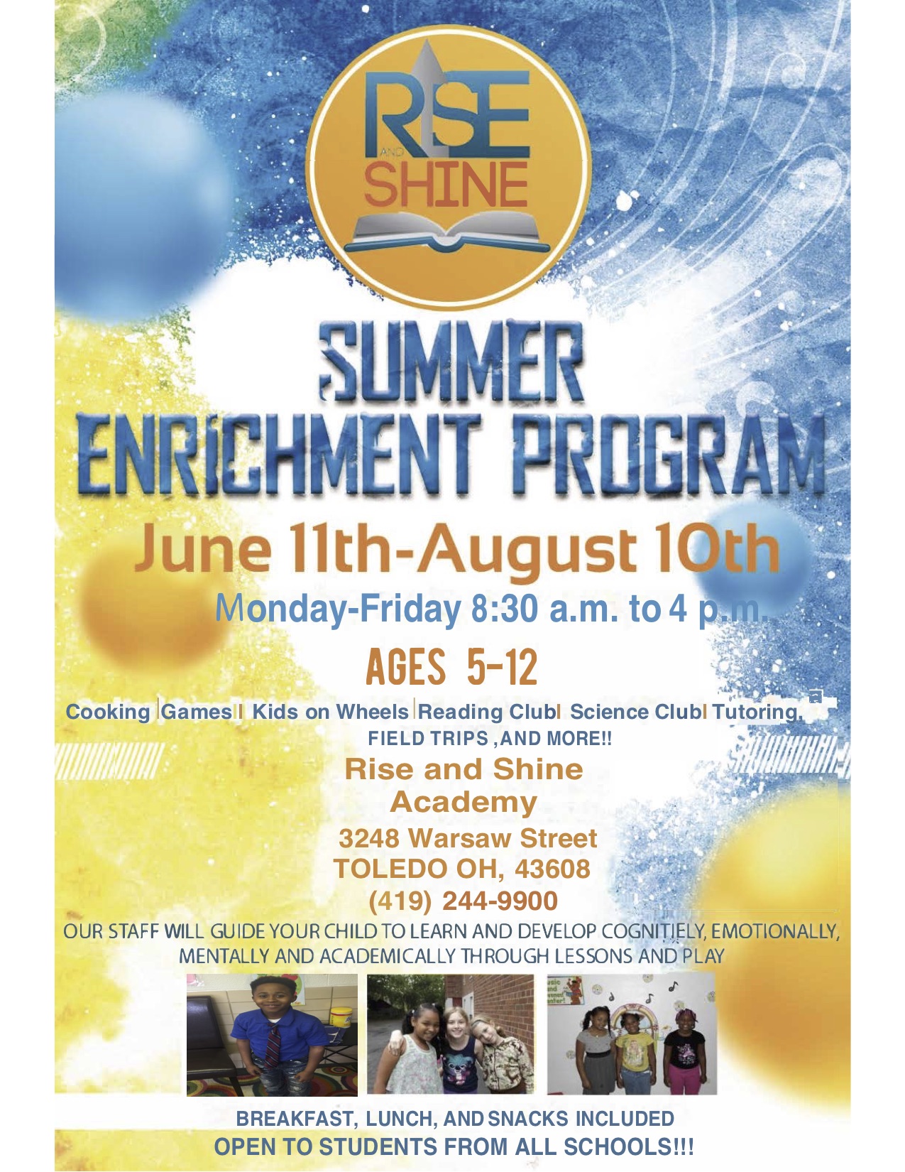 Rise And Shine Summer Enrichment Program Logo
