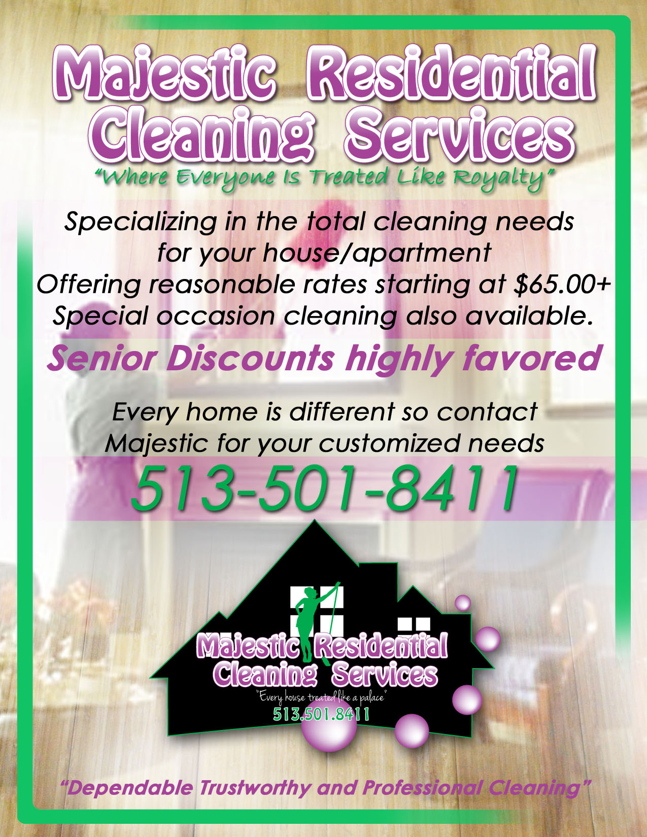 Majestic Residential Cleaning Services Logo