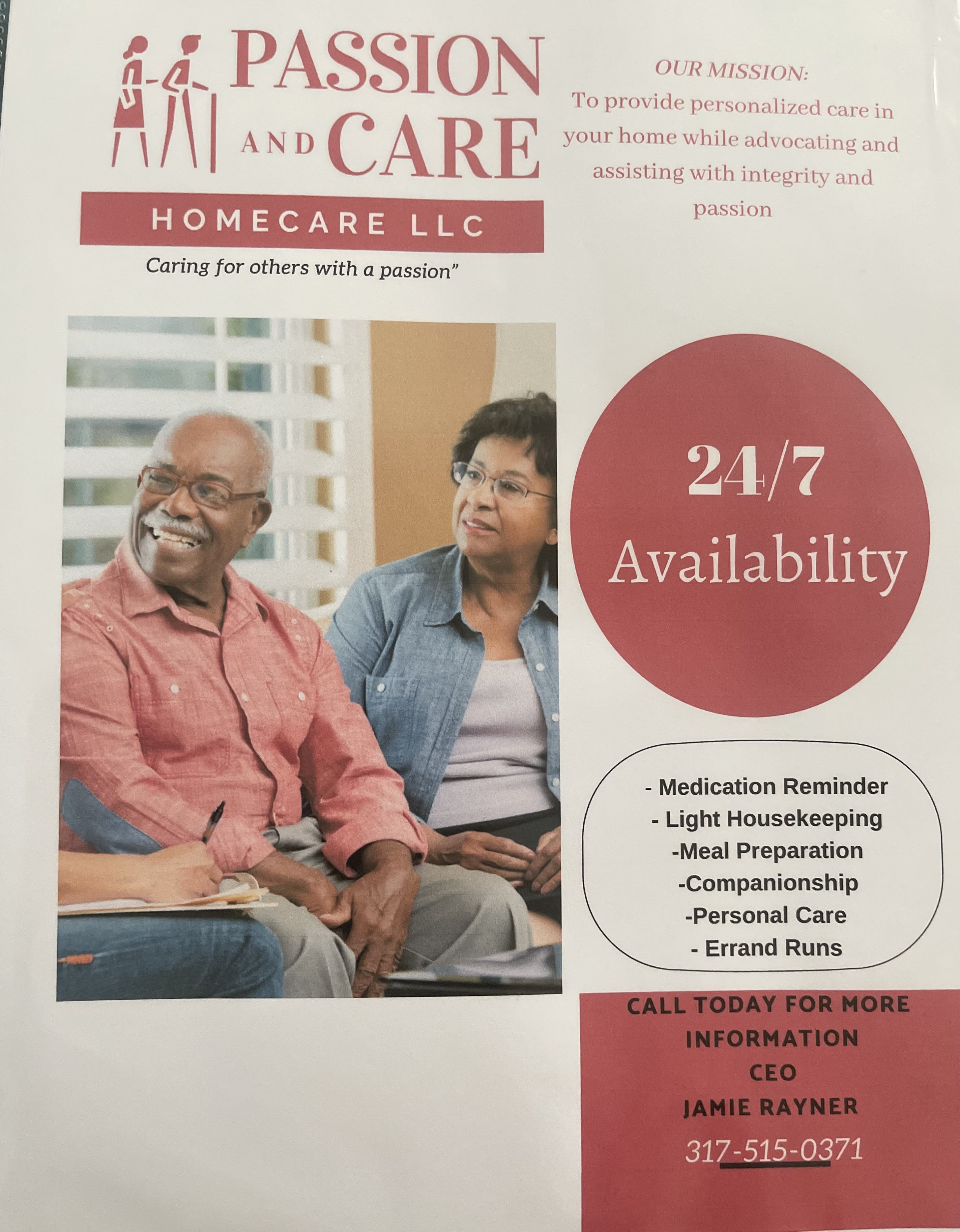 Passion And Care Homecare Llc Logo