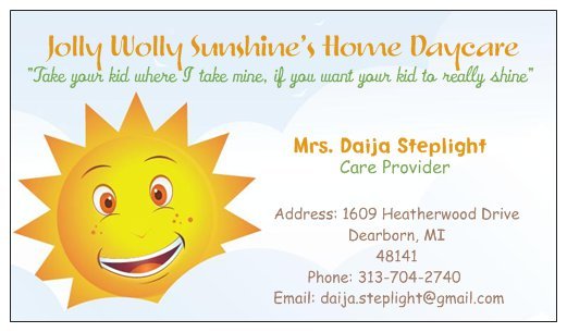 Jolly Wolly Sunshine's Home Daycare Logo