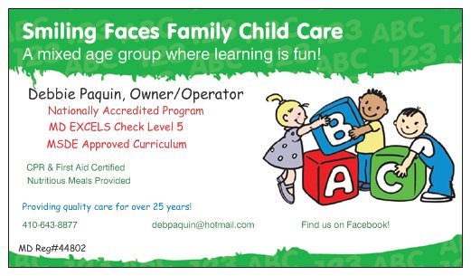 Smiling Faces Family Child Care Logo