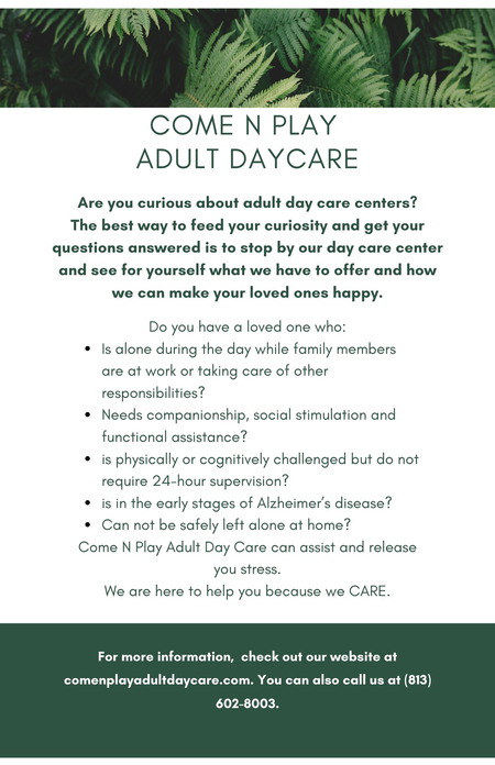 Come N Play Adult Day Care, LLC