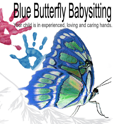 Blue Butterfly Babysitting Logo